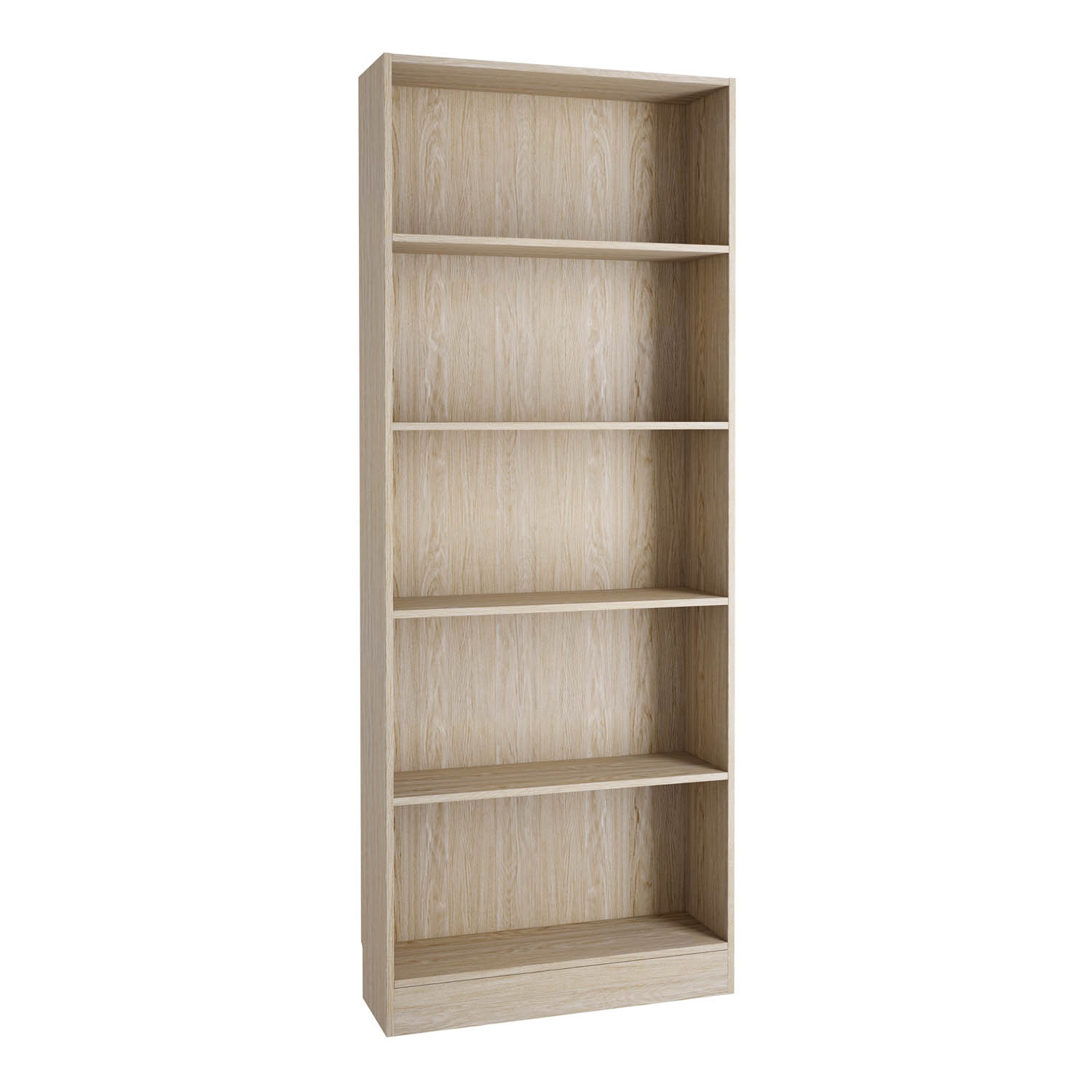 Basic Tall Wide Bookcase (4 Shelves) Oak